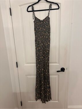 Vici Flare Floral Smocked Jumpsuit with tie straps